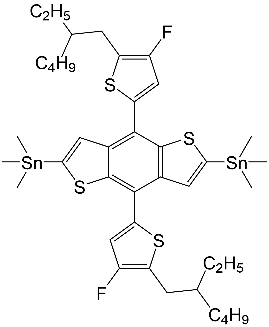 (4,8-双(5-(2-乙基己基)-4-氟噻吩基)苯并[1,2-b:4,5-b']二噻吩基)双(三甲基锡基)/1514905-25-9